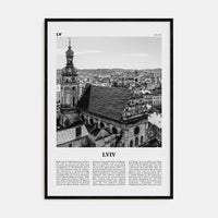 Lviv Poster Black Wood / 8x12 in Nbourhood Travel B&W Poster