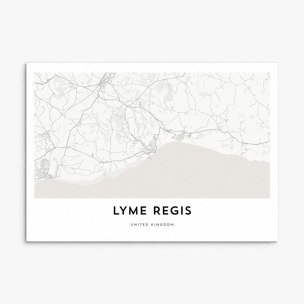 Lyme Regis Map Poster, print only (unframed)