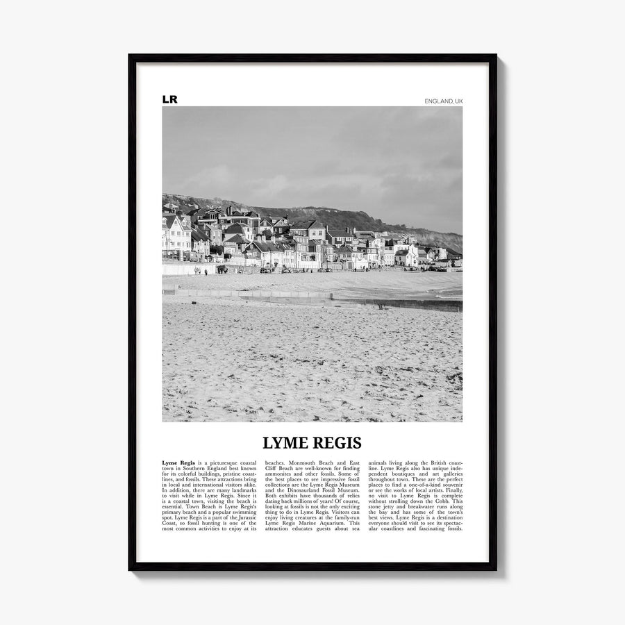 Lyme Regis Newspaper Poster, framed poster mockup
