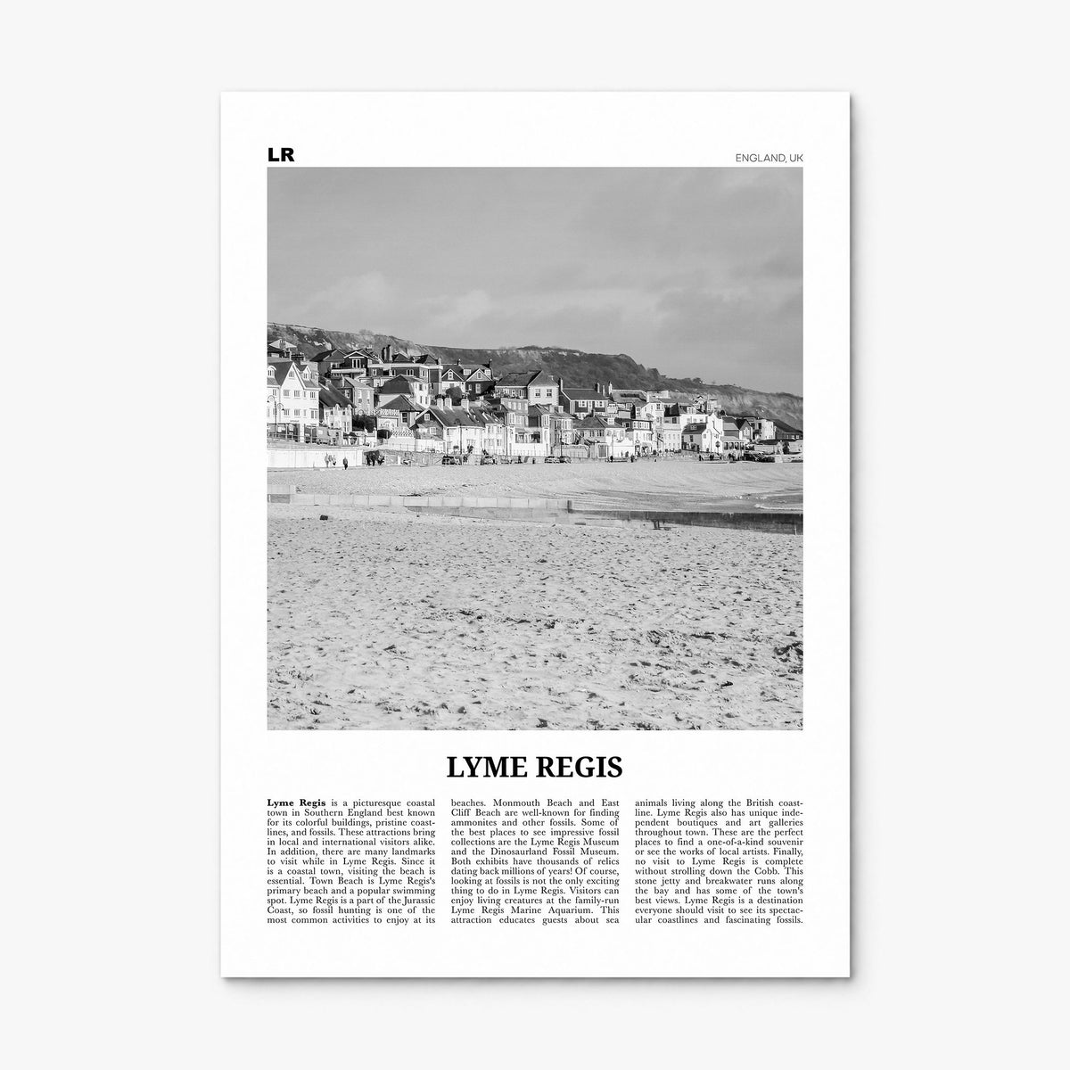Lyme Regis Newspaper Poster, print only (unframed)