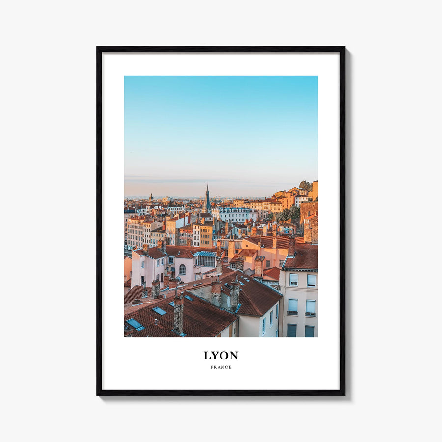 Lyon no. 1 colorful classic poster of France – vertical wall art, unframed print shown in interior mockup