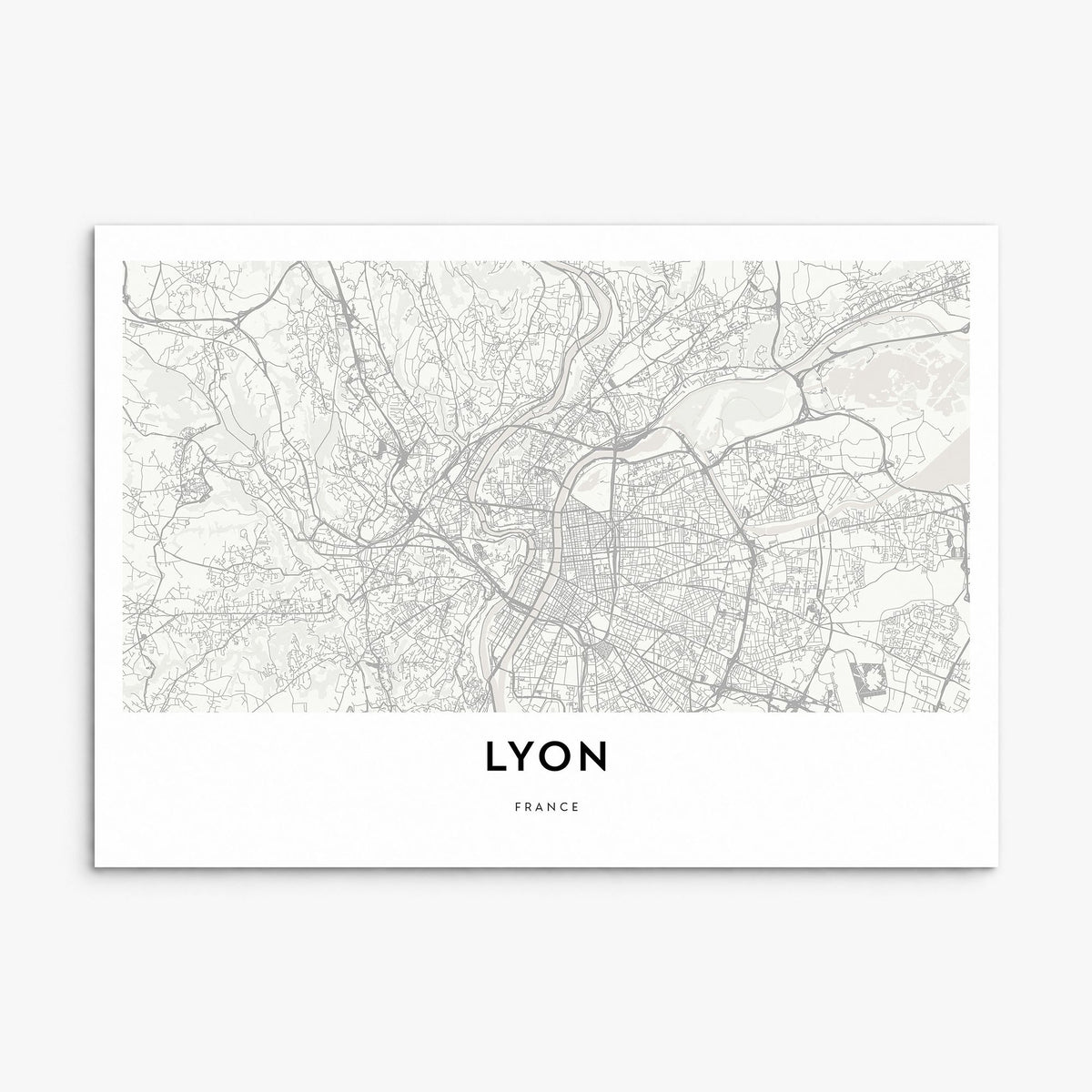 Lyon Map Poster, print only (unframed)