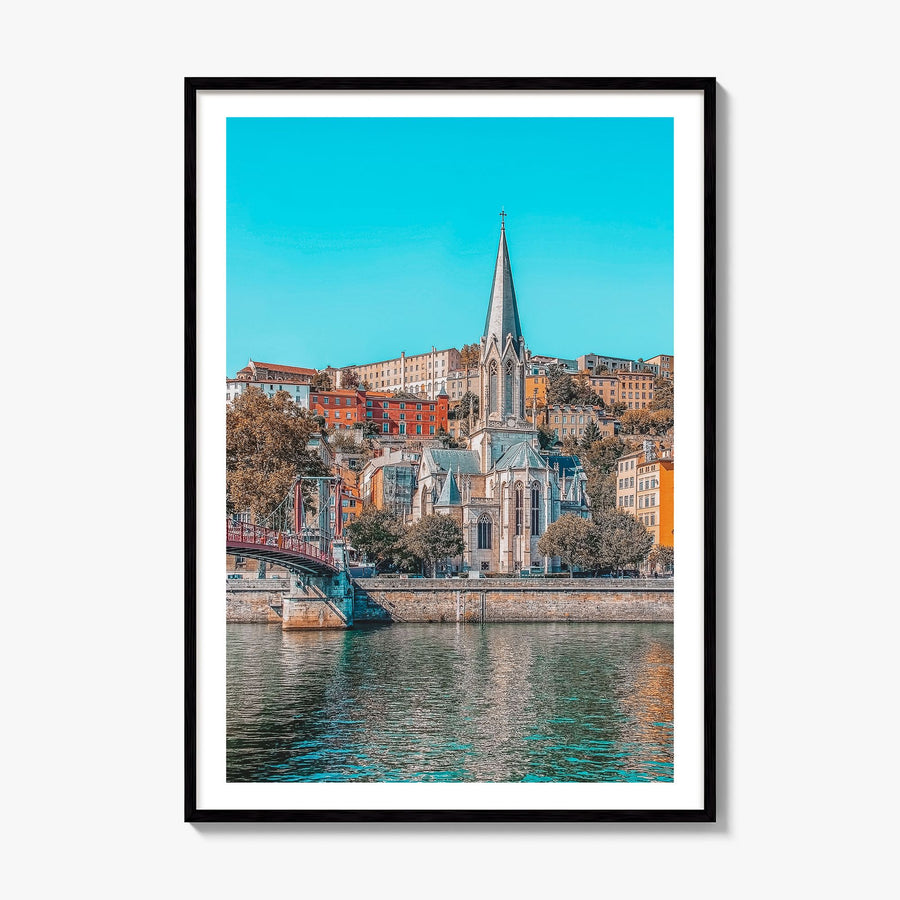 Lyon Photo Poster, framed poster mockup, white border