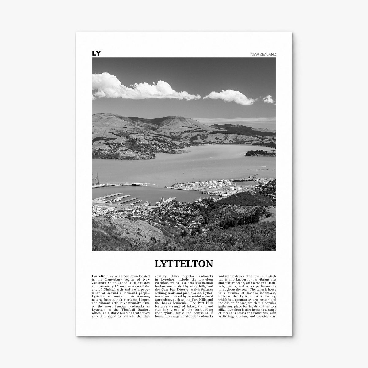 Lyttelton Newspaper Poster, print only (unframed)
