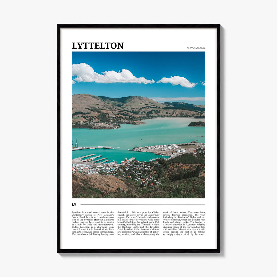 Lyttelton Travel Poster, framed poster mockup