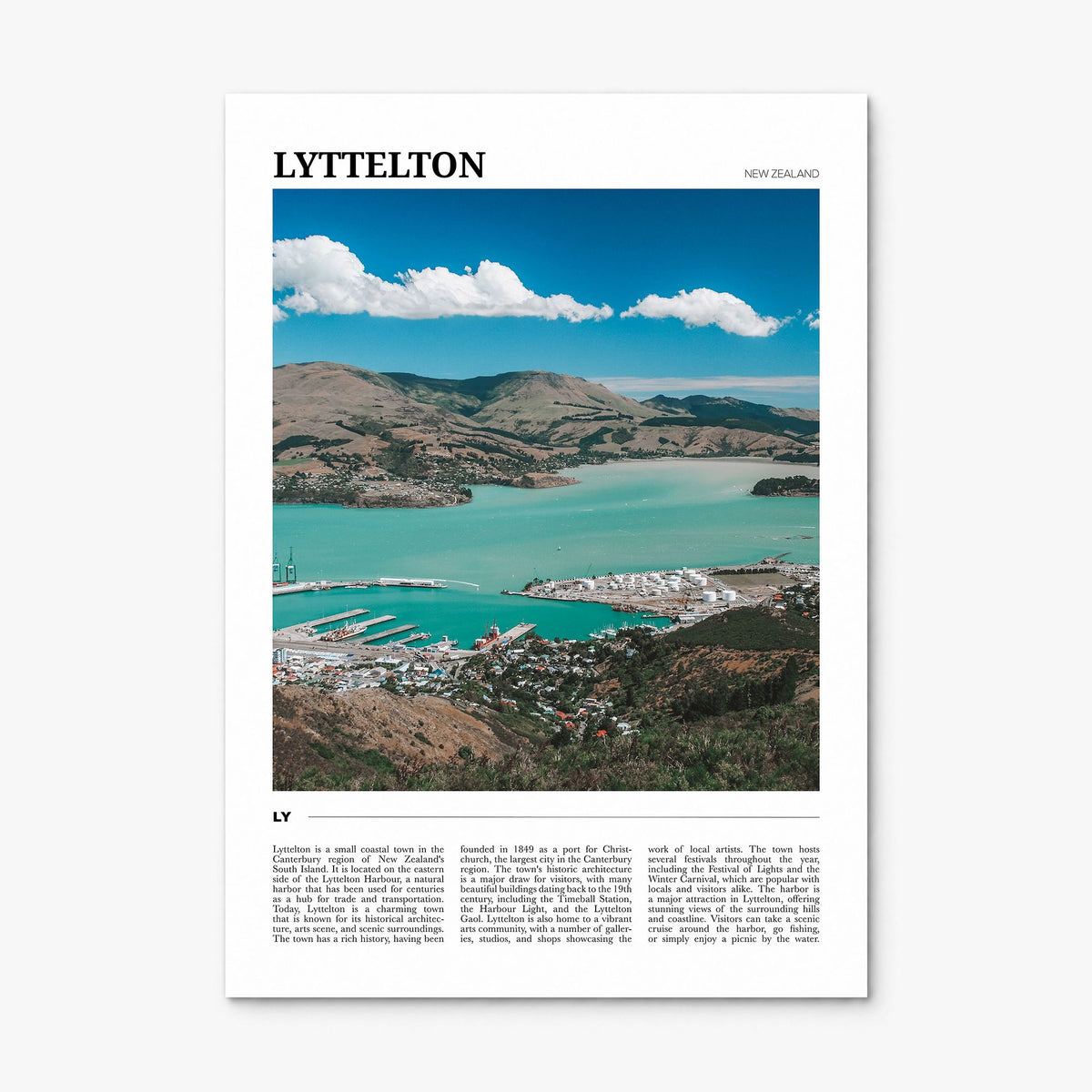 Lyttelton Travel Poster, print only (unframed)