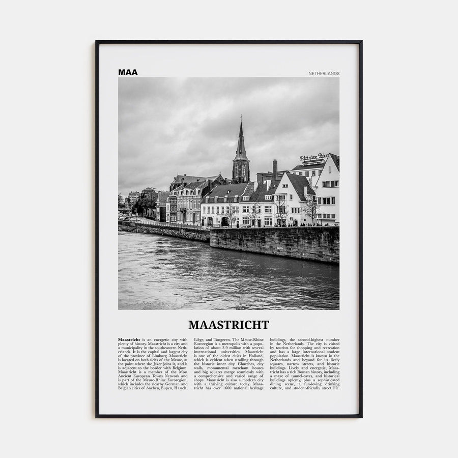 Maastricht Poster None / 8x12 in Nbourhood Travel B&W Poster