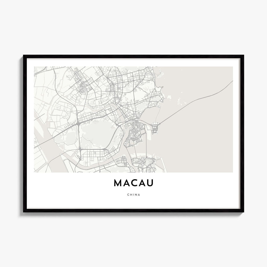 Macau Map Poster, framed poster mockup
