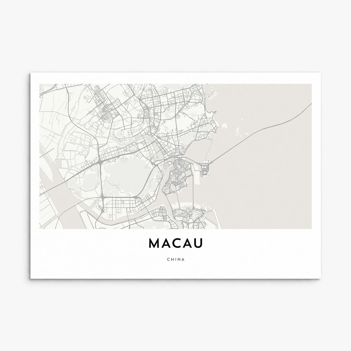 Macau Map Poster, print only (unframed)