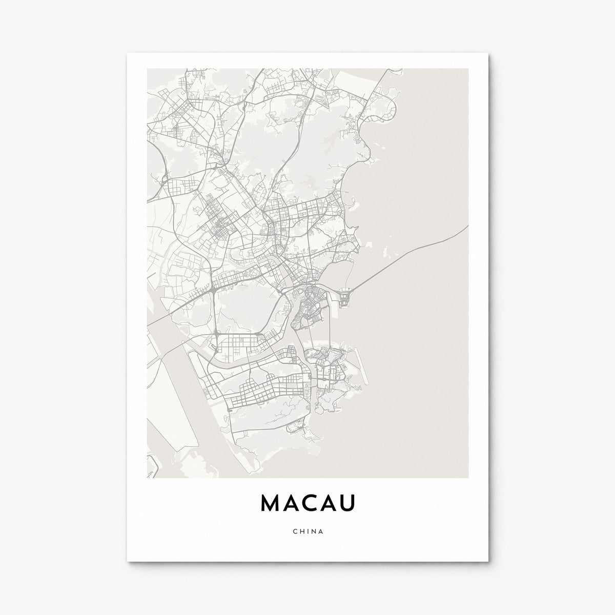 Macau Map Poster, print only (unframed)