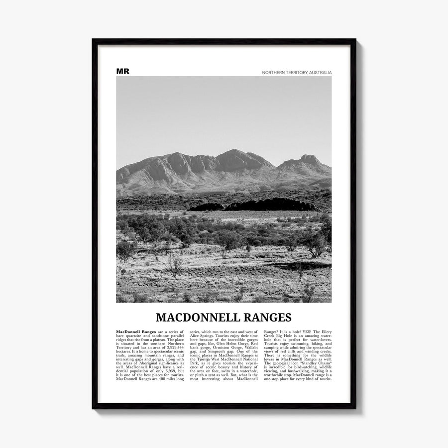 MacDonnell Ranges Newspaper Poster, framed poster mockup