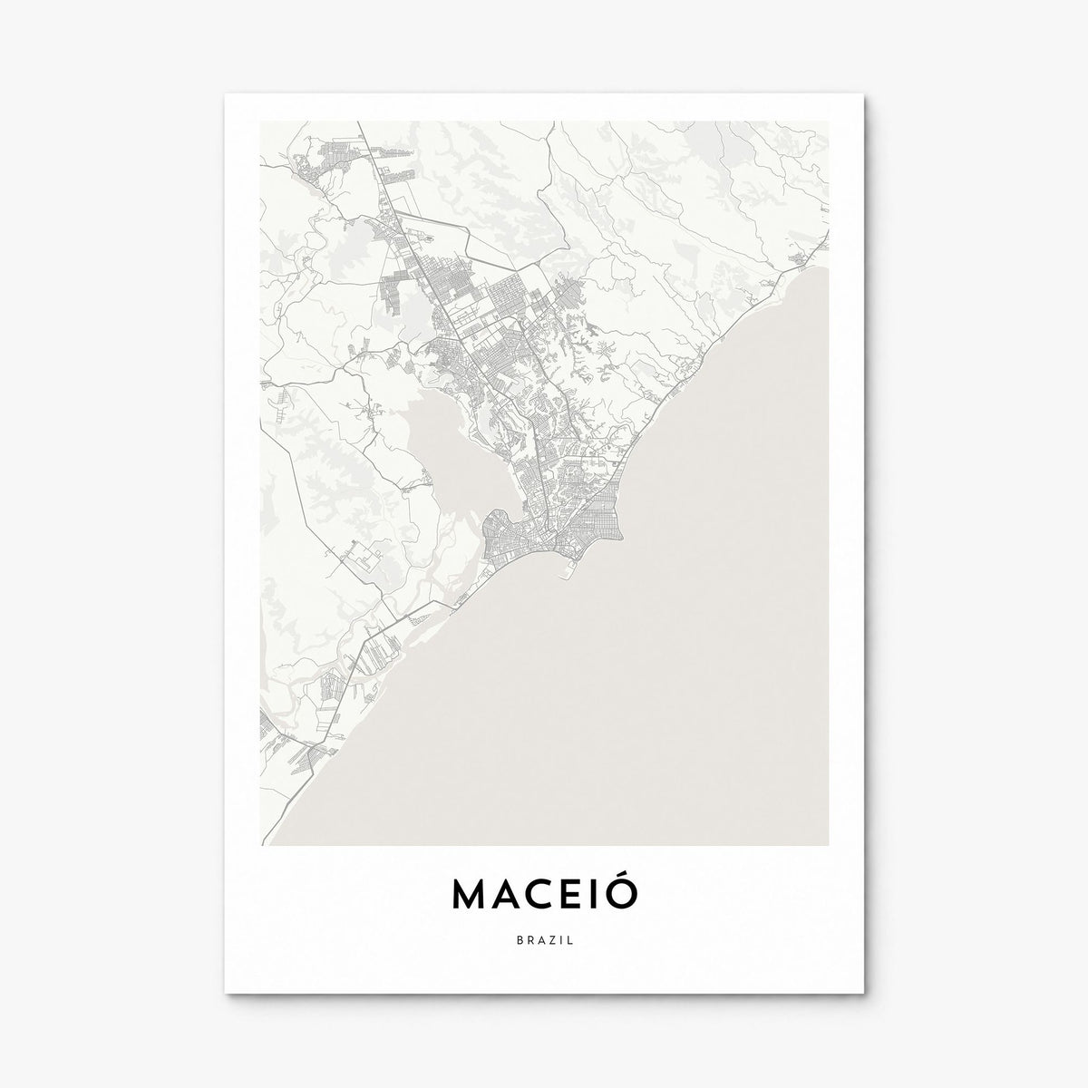 Maceió Map Poster, print only (unframed)