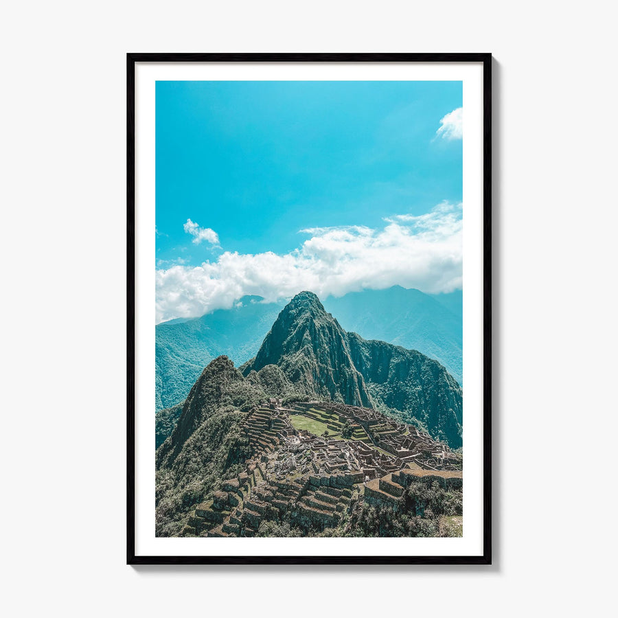 Machu Picchu Photo No 2 Poster, framed poster mockup, white border