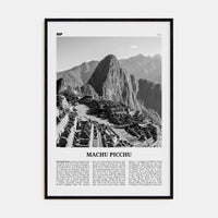 Machu Picchu Poster Black Wood / 8x12 in Nbourhood Travel B&W Poster