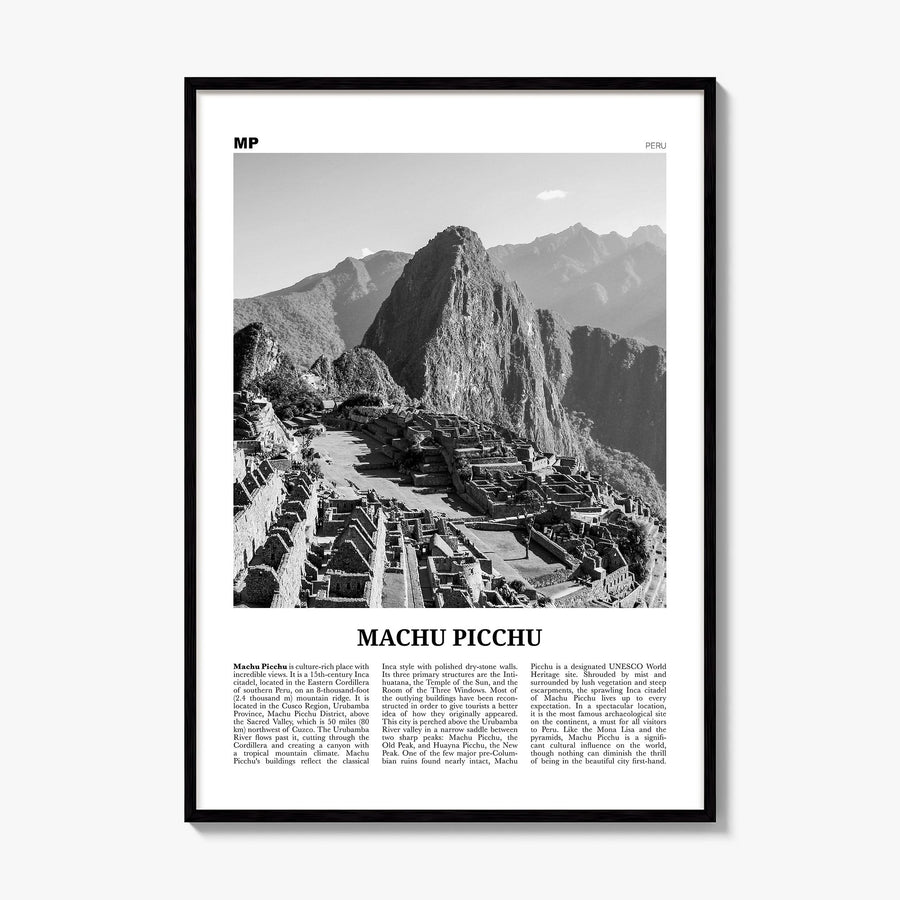 Machu Picchu Newspaper Poster, framed poster mockup