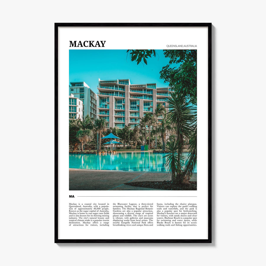 Mackay Travel Poster, framed poster mockup