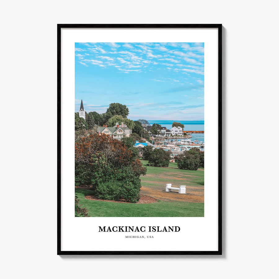 Mackinac Island Classic Poster, framed poster mockup