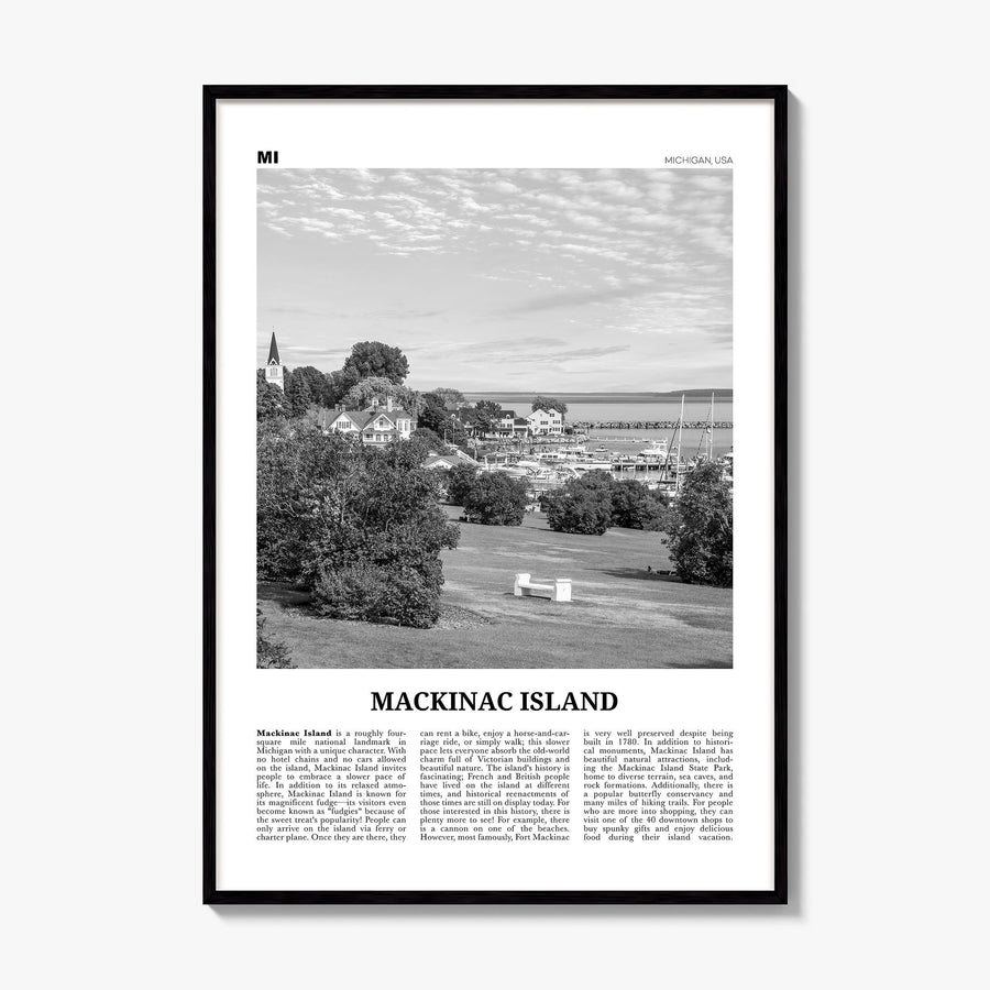 Mackinac Island Newspaper Poster, framed poster mockup