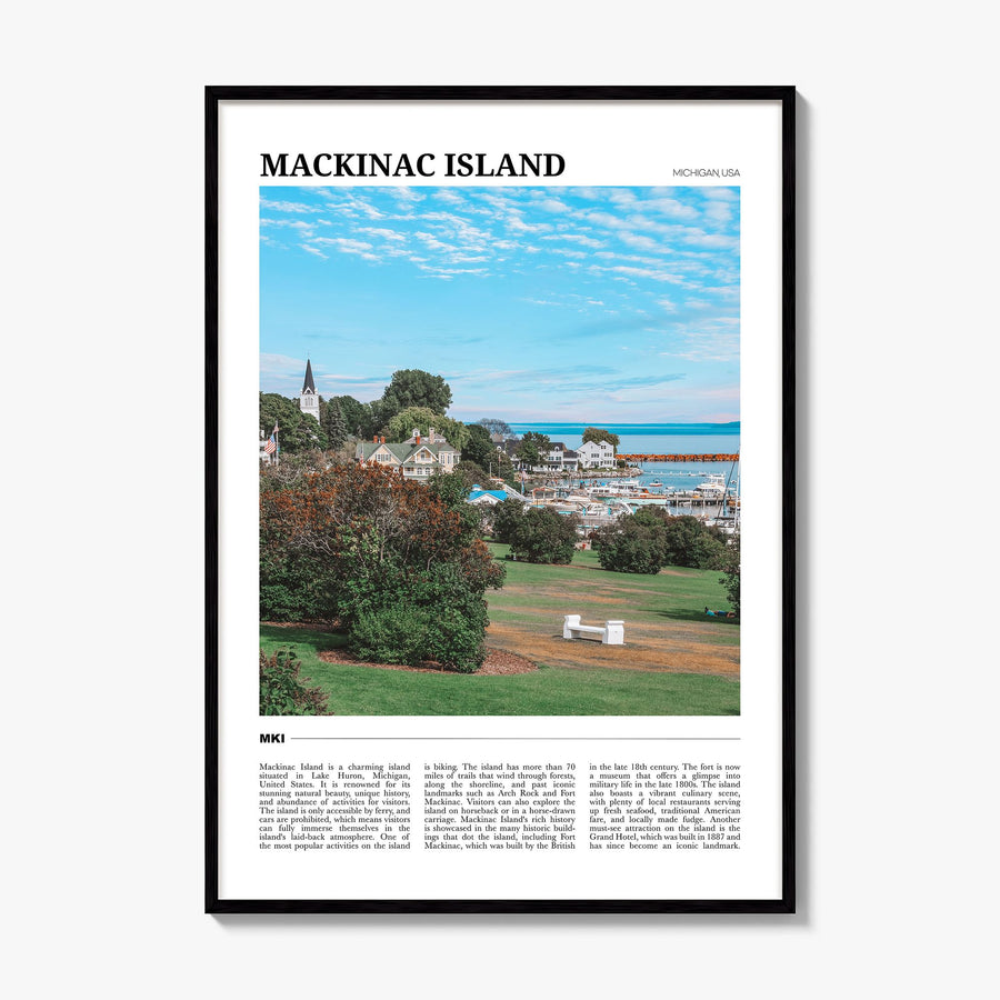 Mackinac Island Travel Poster, framed poster mockup
