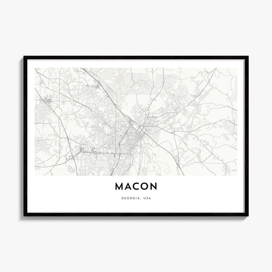 Macon Map Poster, framed poster mockup