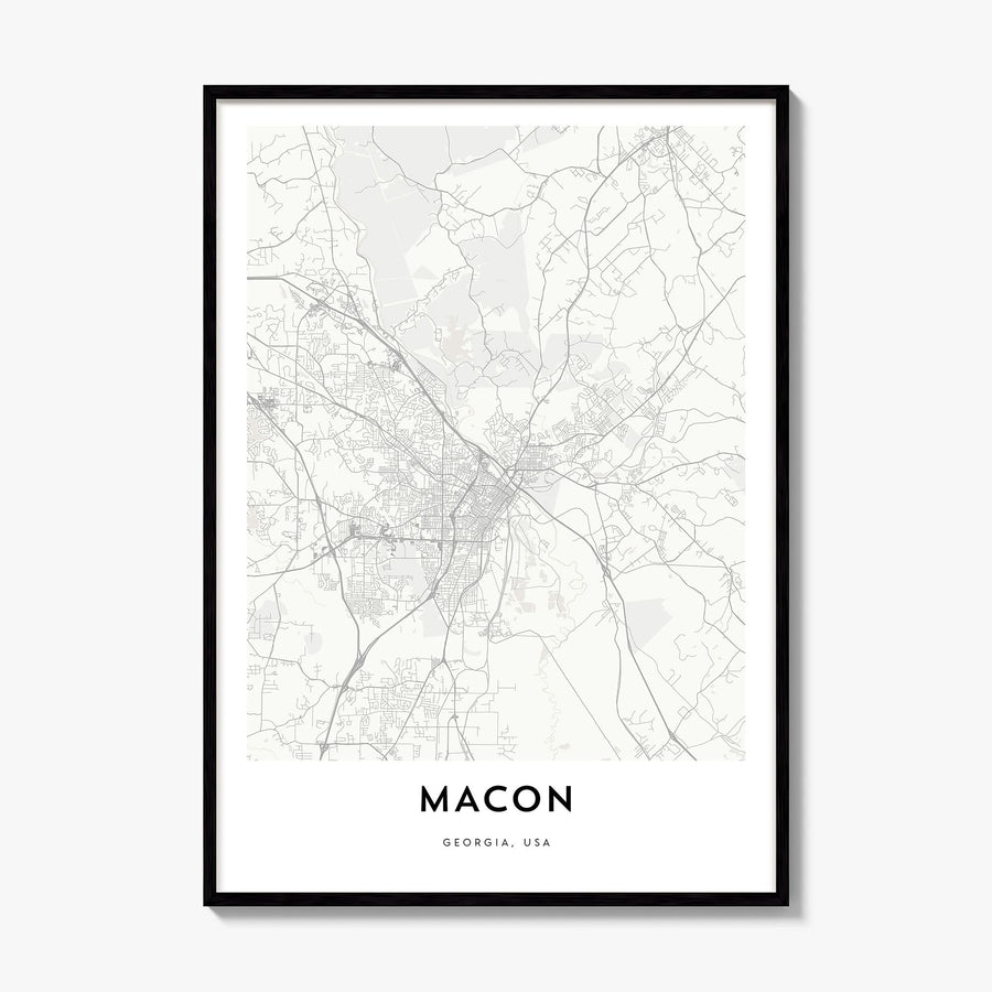 Macon Map Poster, framed poster mockup