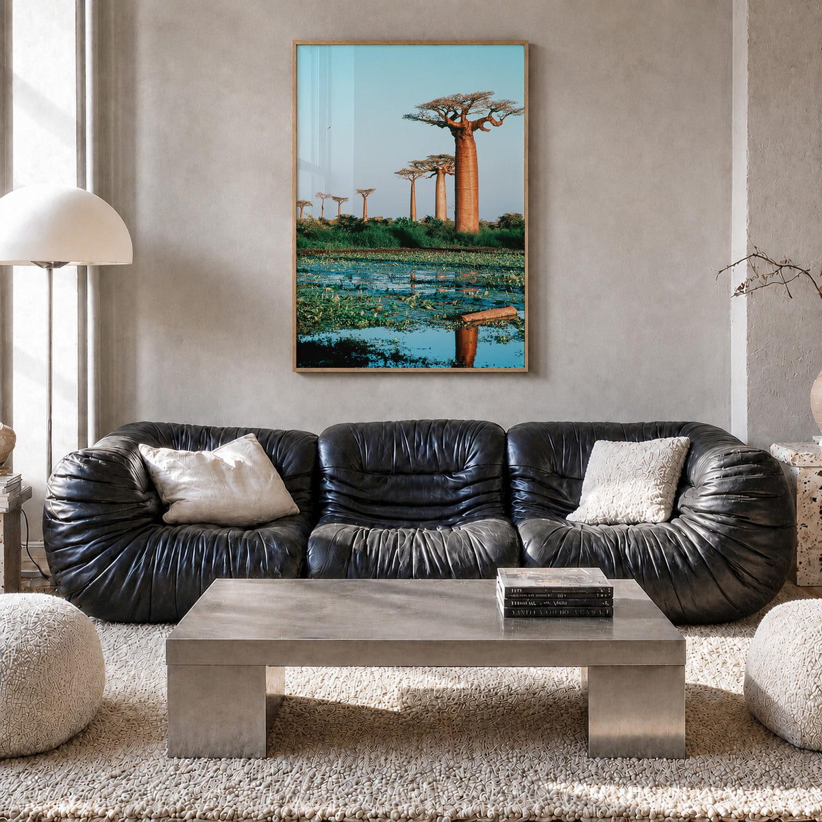 Madagascar colorful photo poster of Africa – vertical wall art in natural wood frame, hanging on wall