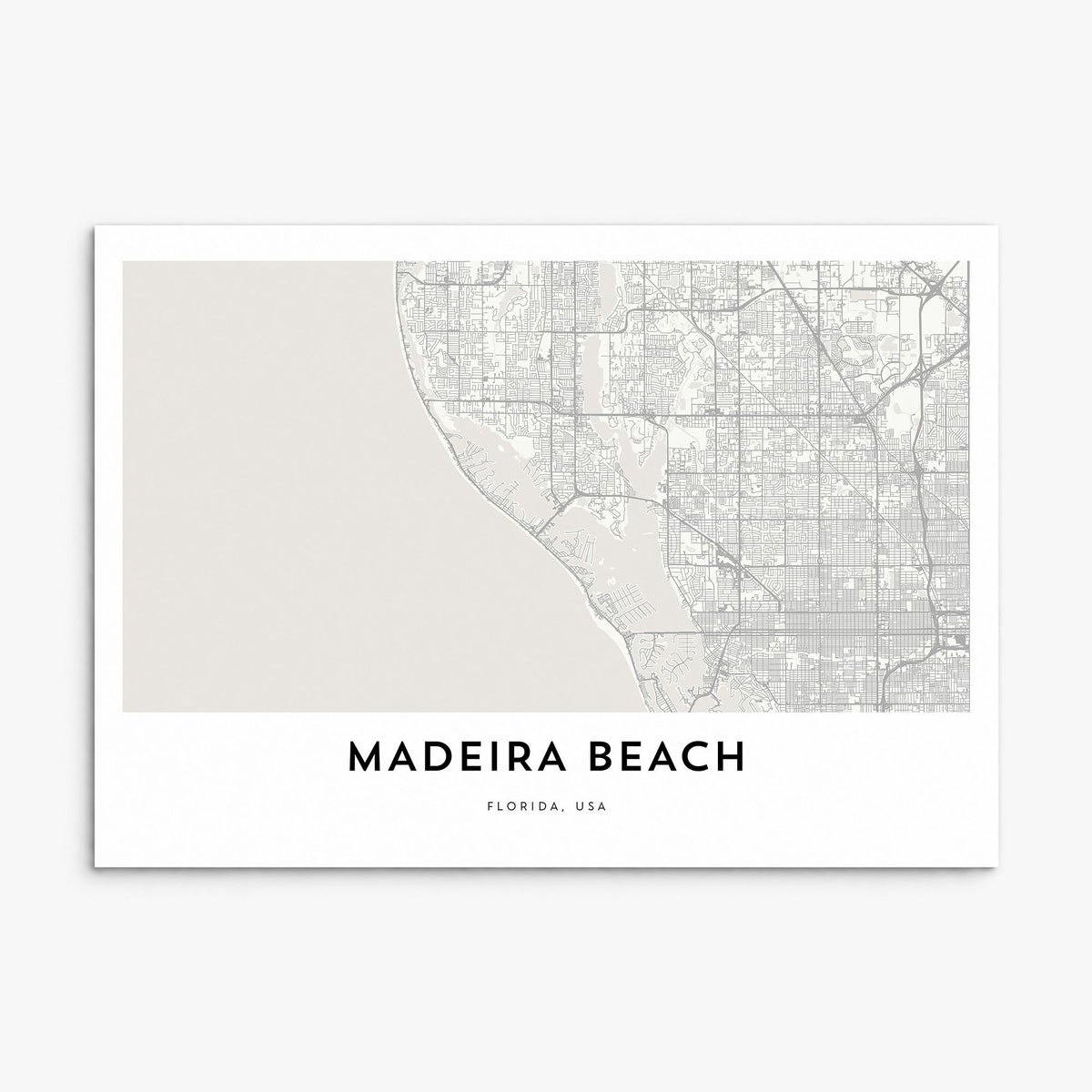 Madeira Beach Map Poster, print only (unframed)