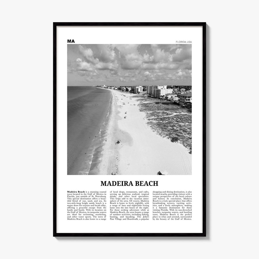 Madeira Beach Newspaper Poster, framed poster mockup