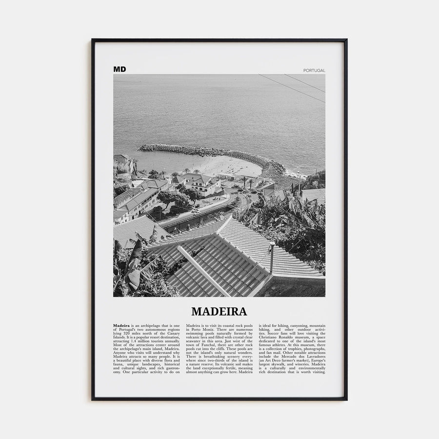 Madeira Poster None / 8x12 in Nbourhood Travel B&W Poster