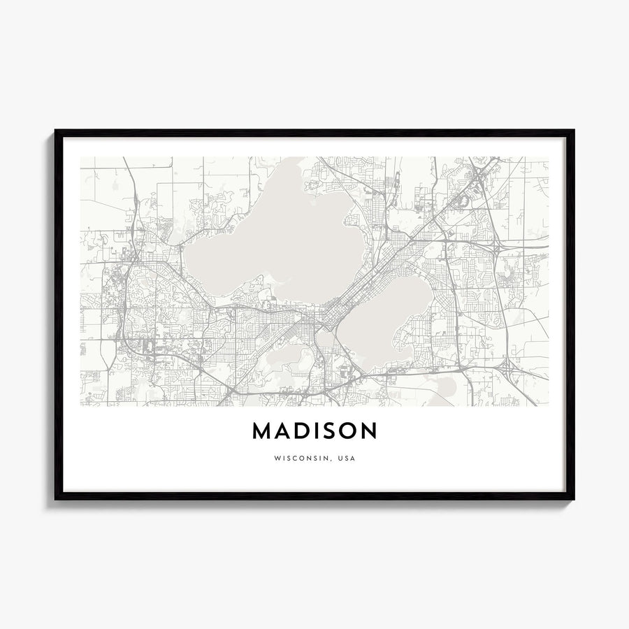 Madison Map Poster, framed poster mockup