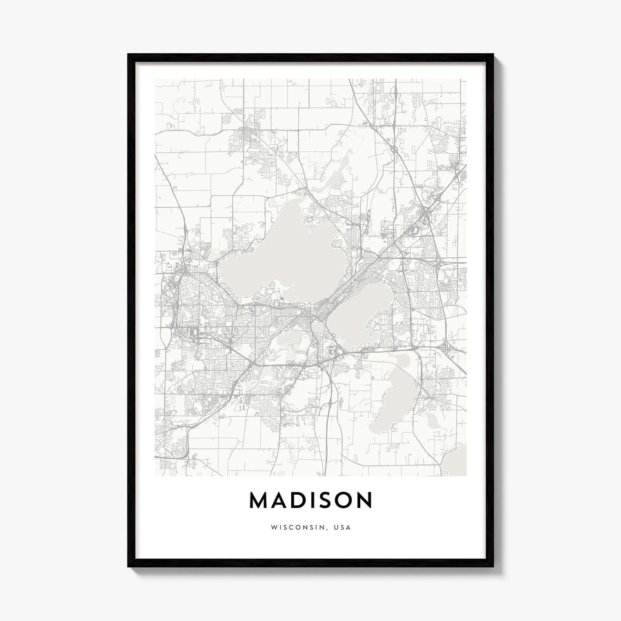 Madison Map Poster, framed poster mockup