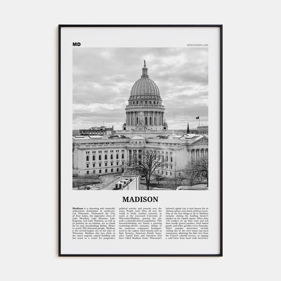 Madison No 2 Poster None / 8x12 in Nbourhood Travel B&W Poster