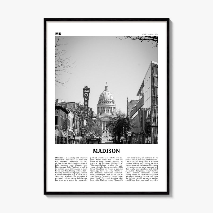 Madison Newspaper No 1 Poster, framed poster mockup