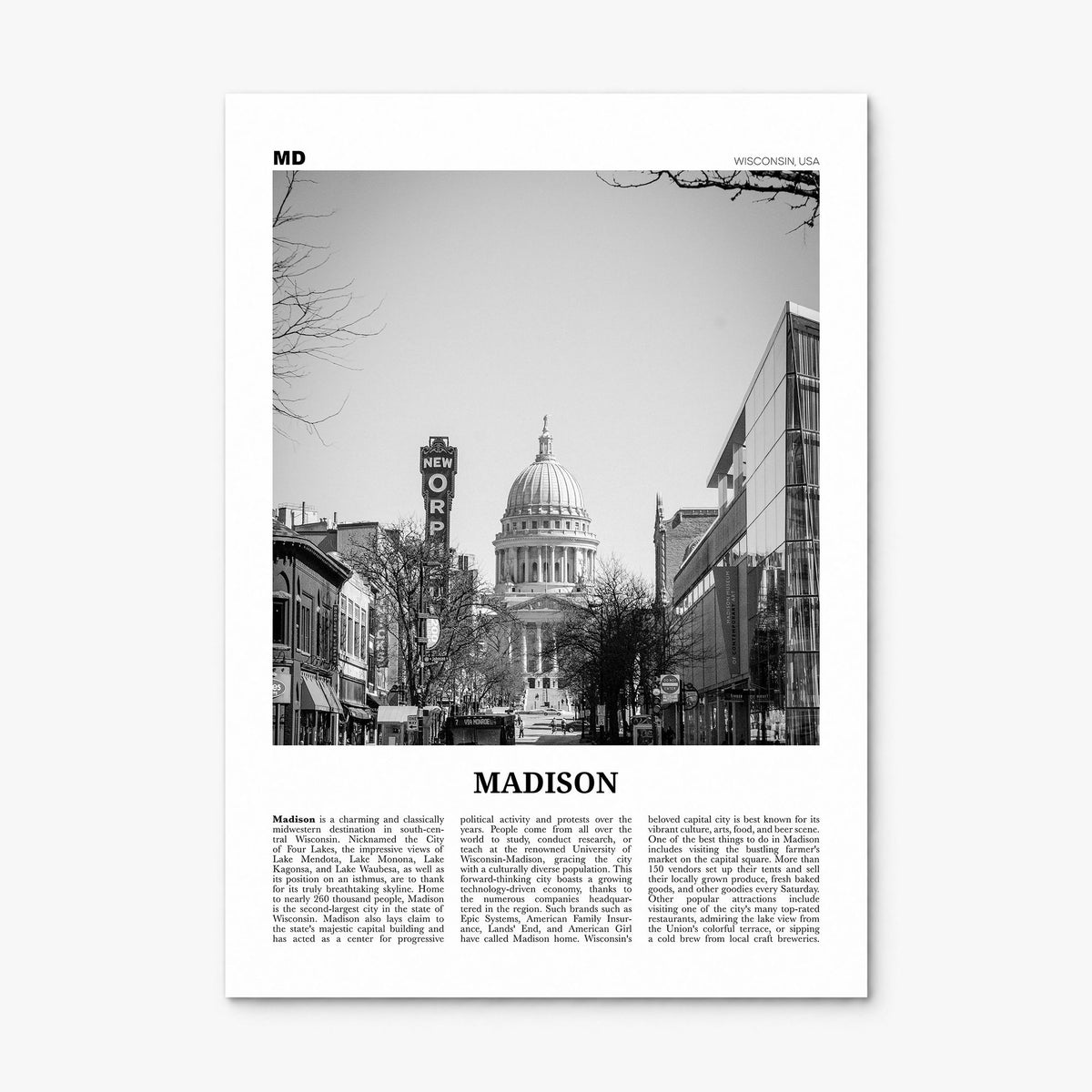 Madison Newspaper No 1 Poster, print only (unframed)
