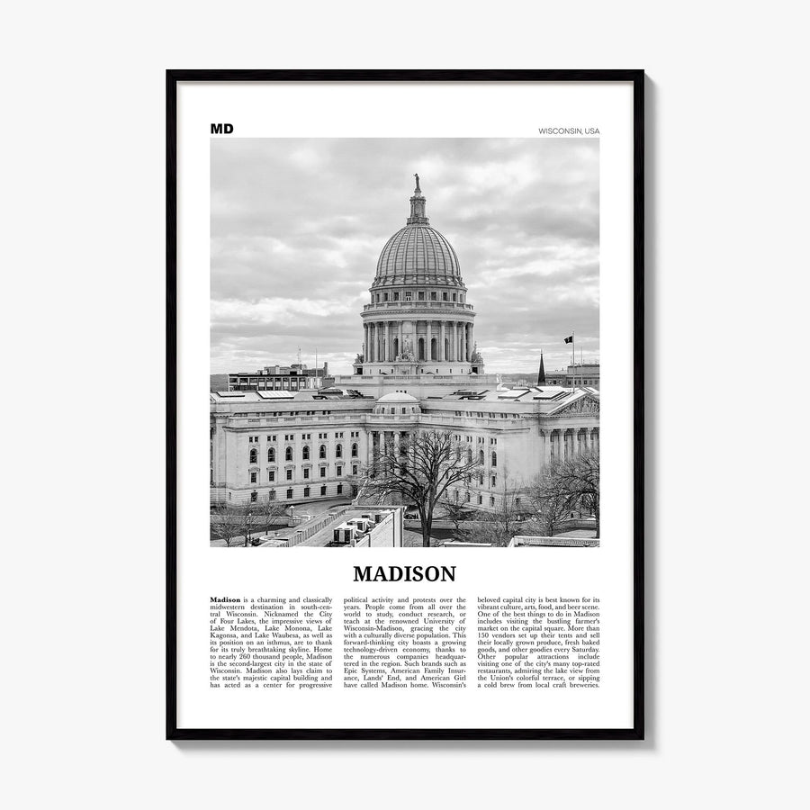 Madison Newspaper No 2 Poster, framed poster mockup