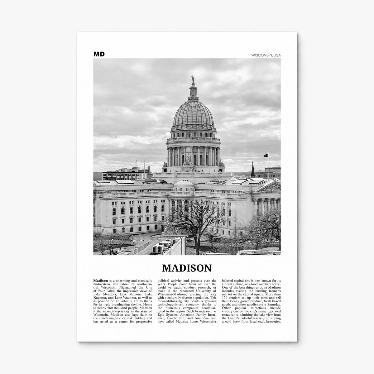 Madison Newspaper No 2 Poster, print only (unframed)