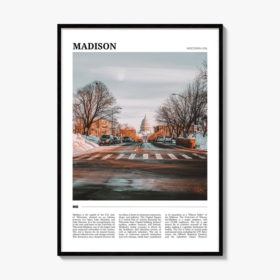 Madison Travel Poster, framed poster mockup