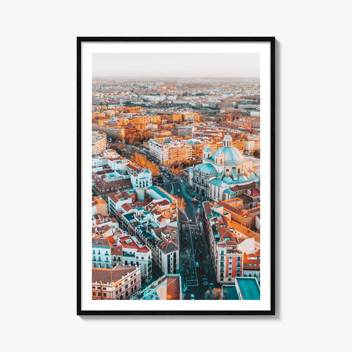 Madrid no. 1 colorful photo poster of Spain – vertical wall art, unframed print shown in interior mockup