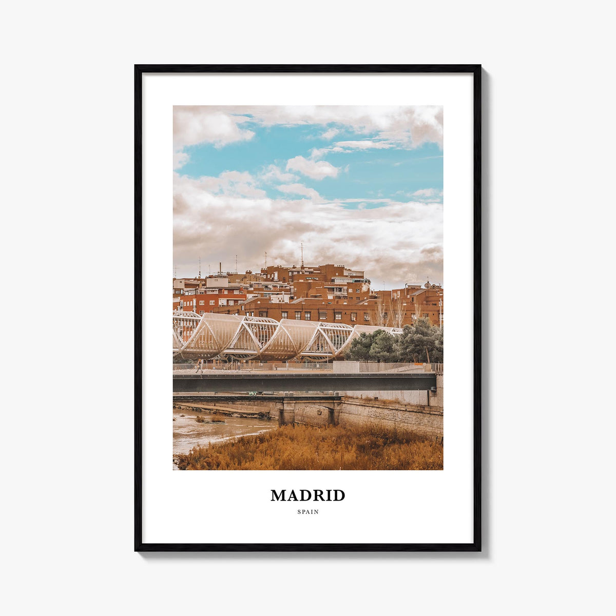 Madrid no. 2 colorful classic poster of Spain – vertical wall art, unframed print shown in interior mockup