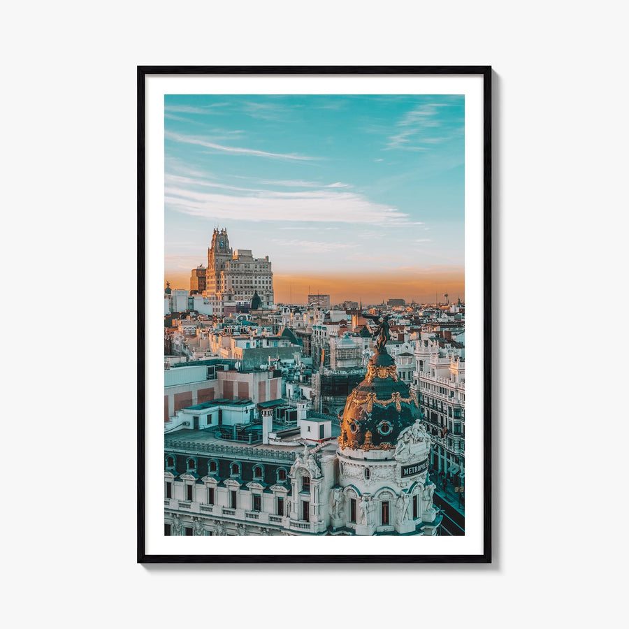 Madrid no. 2 colorful photo poster of Spain – vertical wall art, unframed print shown in interior mockup