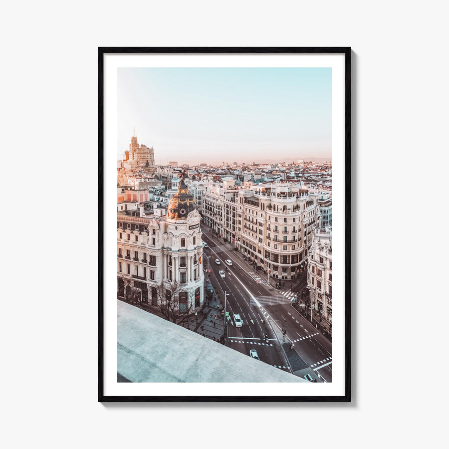 Madrid no. 4 colorful photo poster of Spain – vertical wall art, unframed print shown in interior mockup