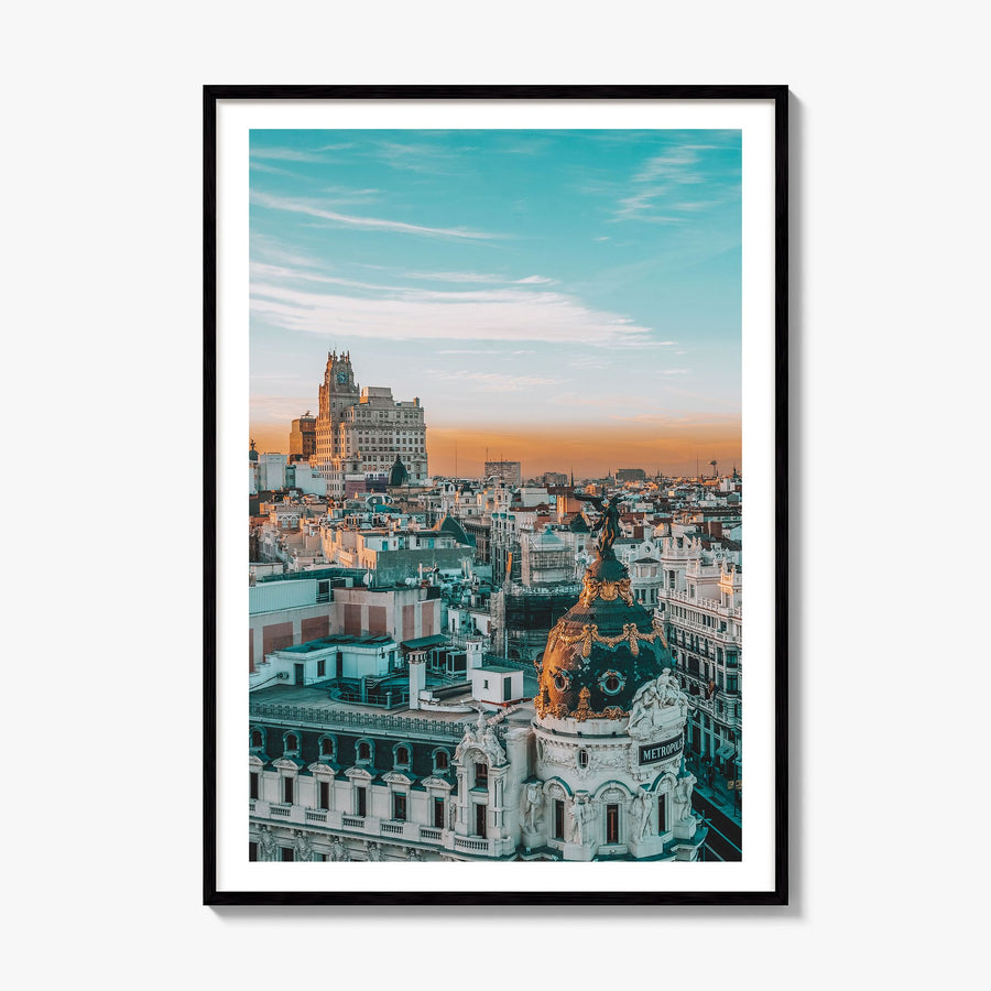 Madrid Photo No 2 Poster, framed poster mockup, white border