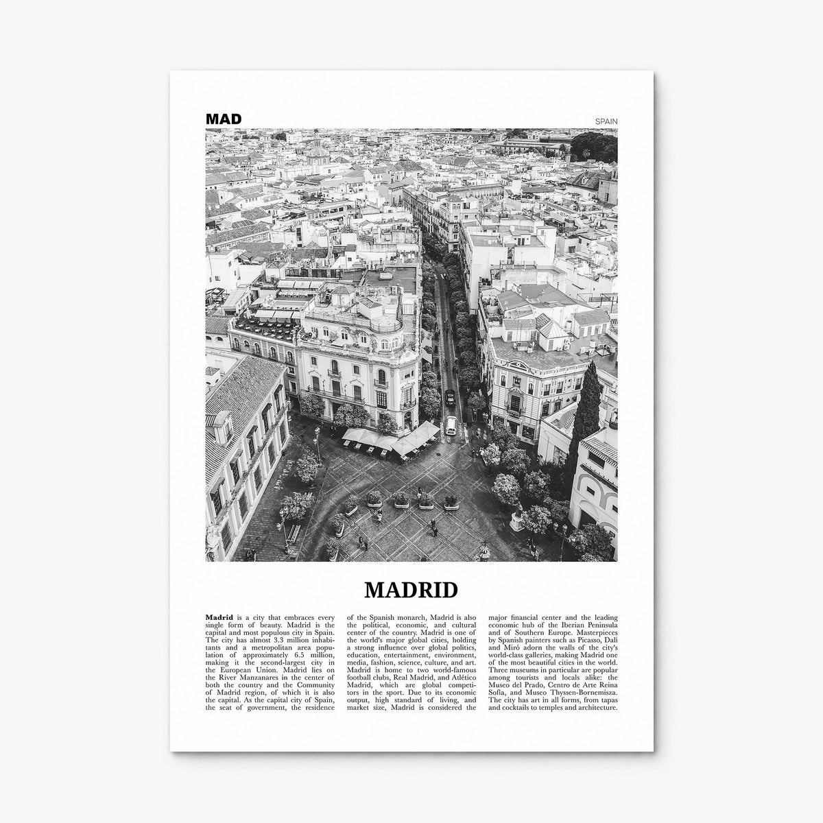Madrid Newspaper No 2 Poster, print only (unframed)