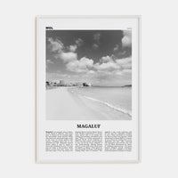 Magaluf Poster White Wood / 8x12 in Nbourhood Travel B&W Poster