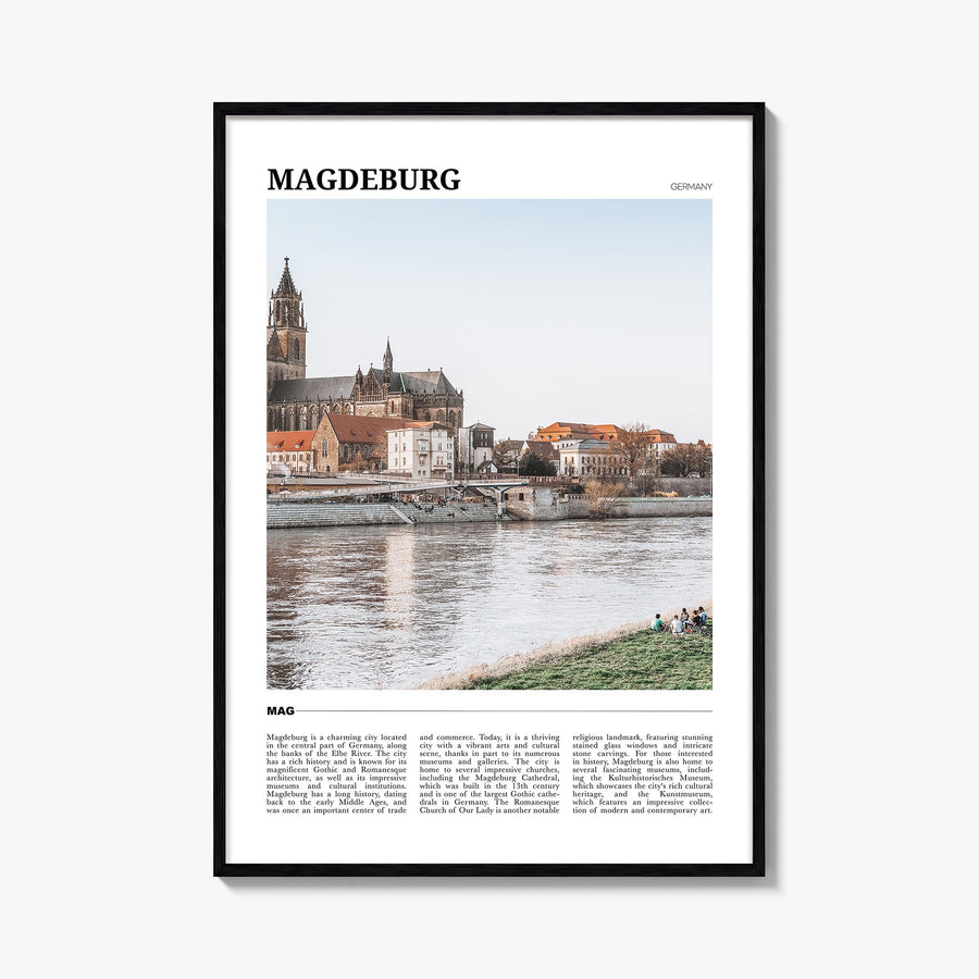 Magdeburg no. 2 colorful travel poster of Germany – vertical wall art, unframed print shown in interior mockup