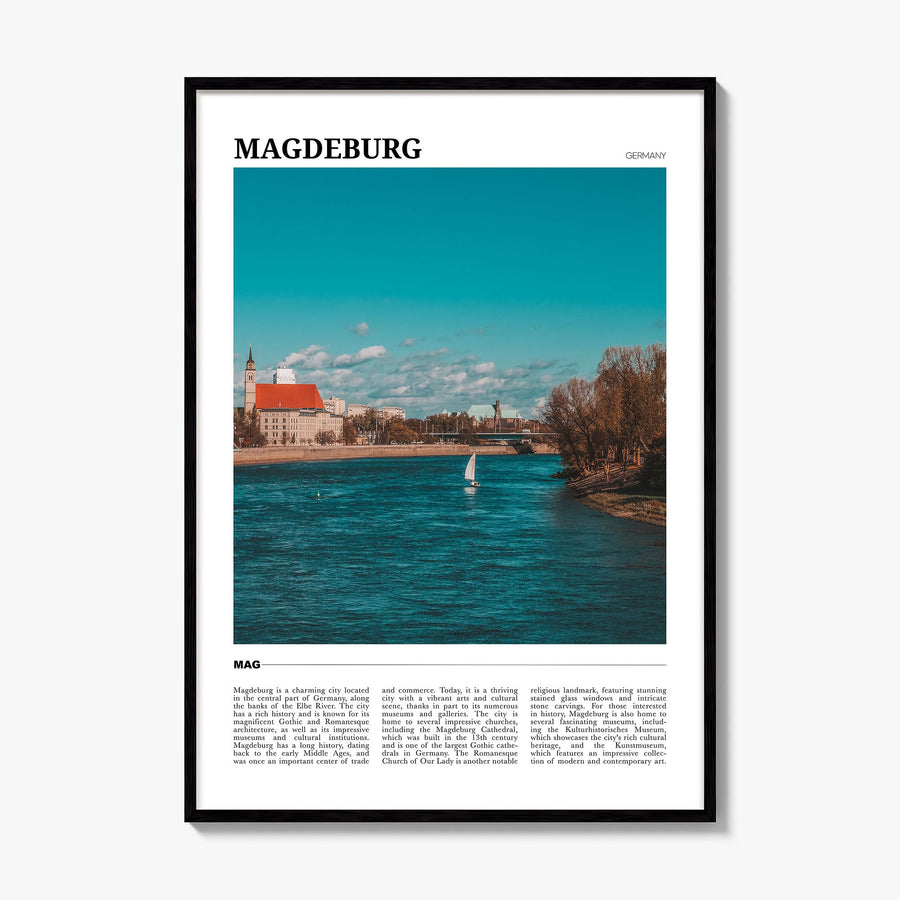 Magdeburg Travel No 1 Poster, framed poster mockup