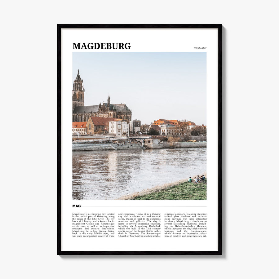 Magdeburg Travel No 2 Poster, framed poster mockup
