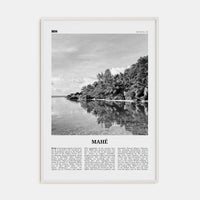 Mahé Poster White Wood / 8x12 in Nbourhood Travel B&W Poster