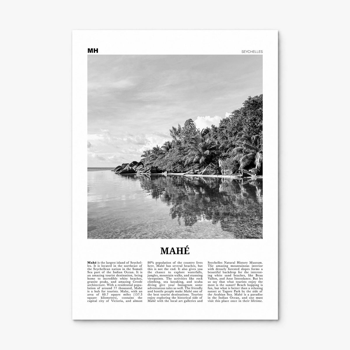 Mahé Newspaper Poster, print only (unframed)