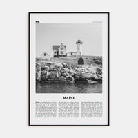 Maine No 1 Poster None / 8x12 in Nbourhood Travel B&W Poster